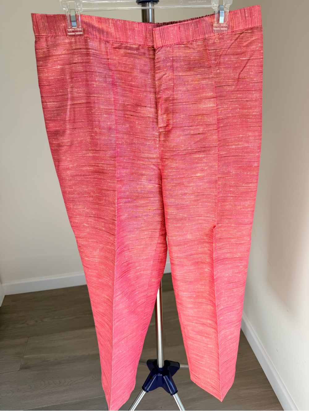 Natural jute fabric India Women's Pants in Coral Pink 2XL